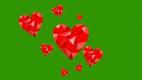 Group of polygon heartbeat on green screen Stock Footage 123199539