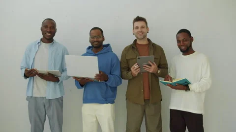 Group Portrait of Multi-ethnic Developers Isolated on White Stock Footage 277410936