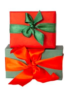 Group of presents and gift boxes isolated Stock Photos