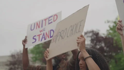 Group Of Pro Choice Marchers Stock Footage 219581090