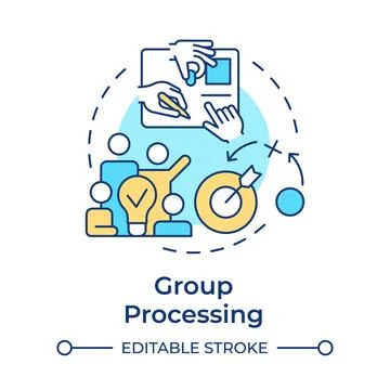 Group processing multi color concept icon Stock Illustration
