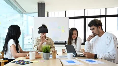 Group of professional developer are brainstorming for augmented reality Stock Photos