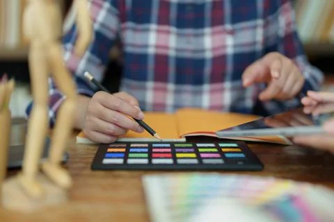 A group of professional web developer and graphic designer Foto stock