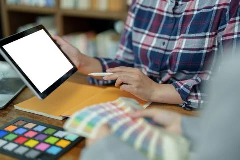 A group of professional web developer and graphic designer 스톡 사진