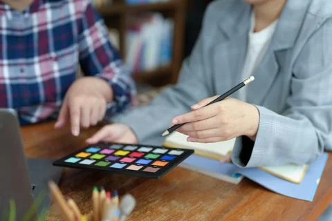 A group of professional web developer and graphic designer Stock Photos