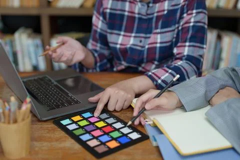 A group of professional web developer and graphic designer Foto stock