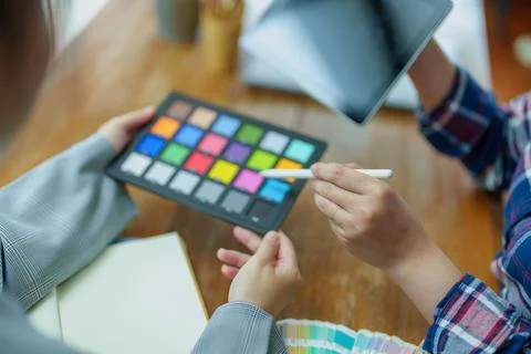 A group of professional web developer and graphic designer Stock Photos