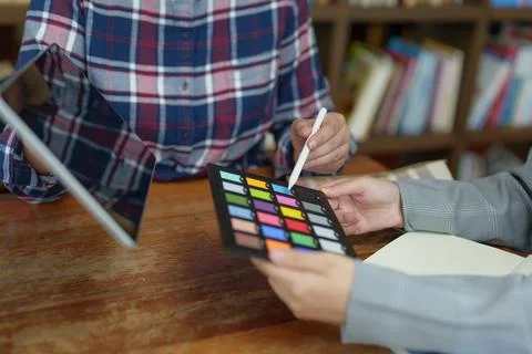 A group of professional web developer and graphic designer Stock Photos