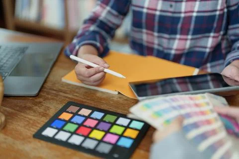 A group of professional web developer and graphic designer Stock Photos