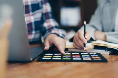 A group of professional web developer and graphic designer Foto stock