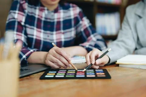 A group of professional web developer and graphic designer Foto stock