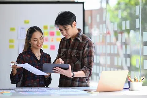 Group of professionals web developers are working on software development using Stock Photos