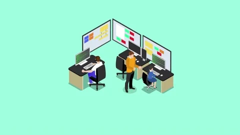Group of programmers using computer in the office Video stock 202800576