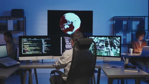 Group of Programmers Working in IT Office Stock Footage 232019399