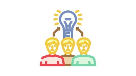 Group project education platform color icon animation Stock Footage 327257661