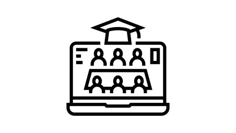 Group project education platform line icon animation Stock Footage 326124764