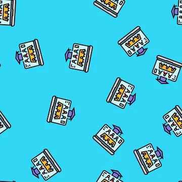 Group project education platform vector seamless pattern Stock Illustration