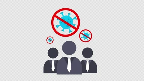Group Protected from Virus with Prevention Symbol Representing Public Health 库存影片 339781409