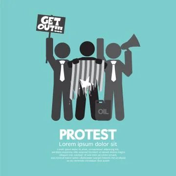 Group Of Protester Graphic Symbol Vector Illustration Stock Illustration