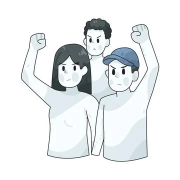 Group of protesters illustration Stock Illustration