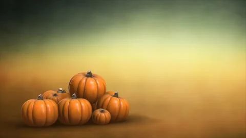 Group of pumpkin patch render  vegetable group  4K with color background Stock Illustration
