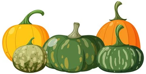 Group of pumpkins vector Illustrazione stock