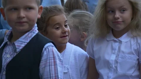 Group of Pupils of Initial Classes Visited City Square Stock Footage 67020841