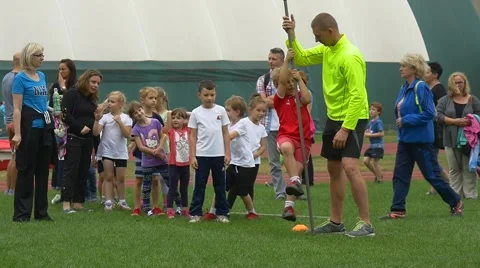 Group of Pupils Train Together With a Trainer Stock Footage 68595817