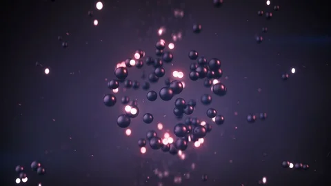 Group of purple spheres levitate loopable 3D render animation 4k UHD 3840x2160 Stock Footage 108692480