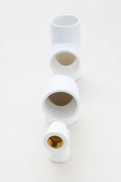 Group of PVC connection in studio Foto stock