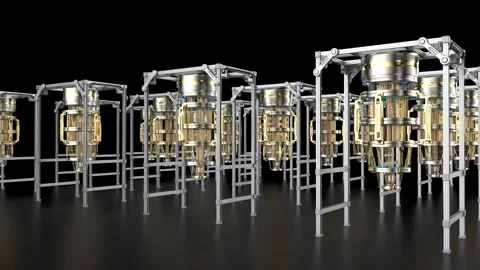 Group of quantum computer machines on black background Stock Footage 326623972