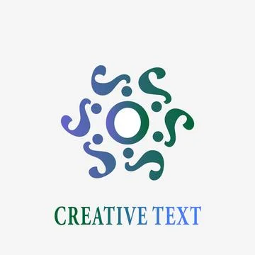 Group of question marks crowd around letter o creative logo design Stock Illustration