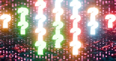 A group of question marks on a digital circuit Stock Footage 309926144