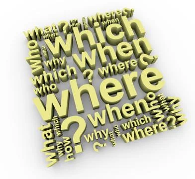 Group of question words Stock Illustration