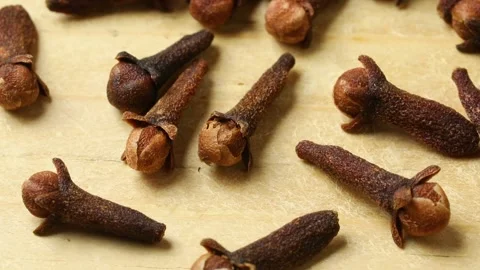 Group of raw dried cloves close up Stock Footage 172141376