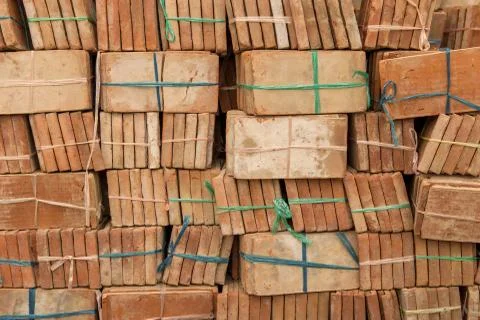 Group of red bricks for building construction 写真素材