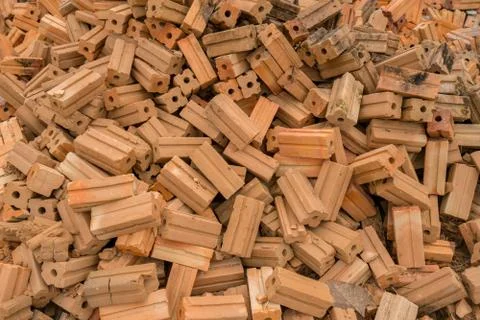 Group of red bricks on construction site 写真素材