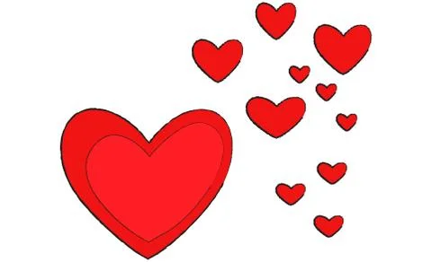 Group of red hearts Stock Illustration