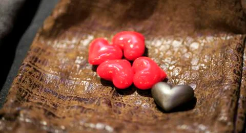 Group of red hearts Stock Photos