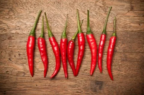 Group of red hot peppers Stock Photos
