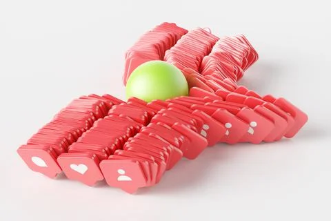 Group of red likes on a white background. Illustrazione stock