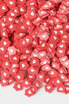 Group of red likes on a white background. Stock Illustration