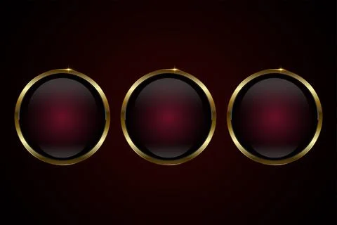 Group of Red luxury Circle vector buttons design on dark red background. Th.. Stock Illustration