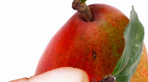 Group of red pears with half Vídeos de archivo 29360684