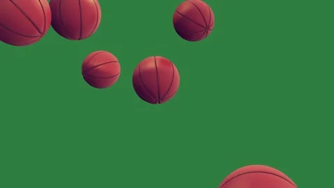 Group of red shoes sitting on top each other bunch basketball balls flying in... Stock Footage 335979098