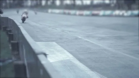 Group rides on a straight section of moto track Stock-Footage 70323256