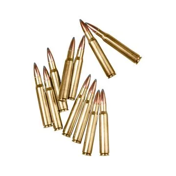 Group of rifle bullets on white background Stock-Illustration