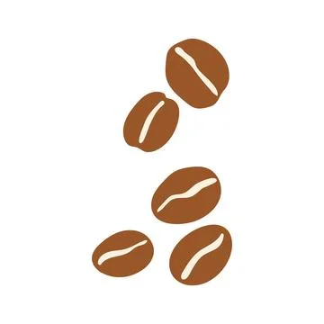 Group of roasted coffee beans vector organic icons Stock Illustration