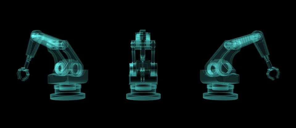 Group robot arms Stock Illustration