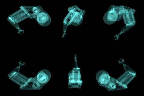 Group robot arms Stock Illustration